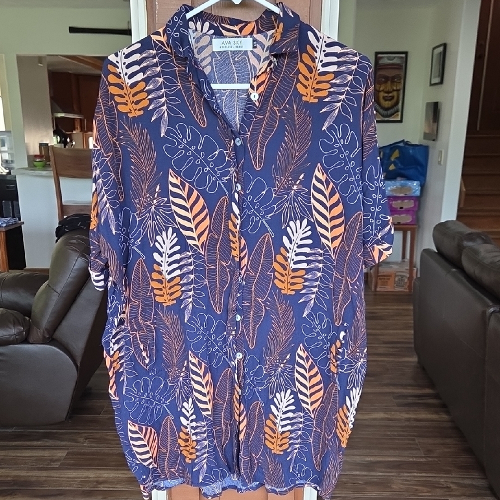 Fighting Eel/Ava Sky Azure Shirt Dress, XS